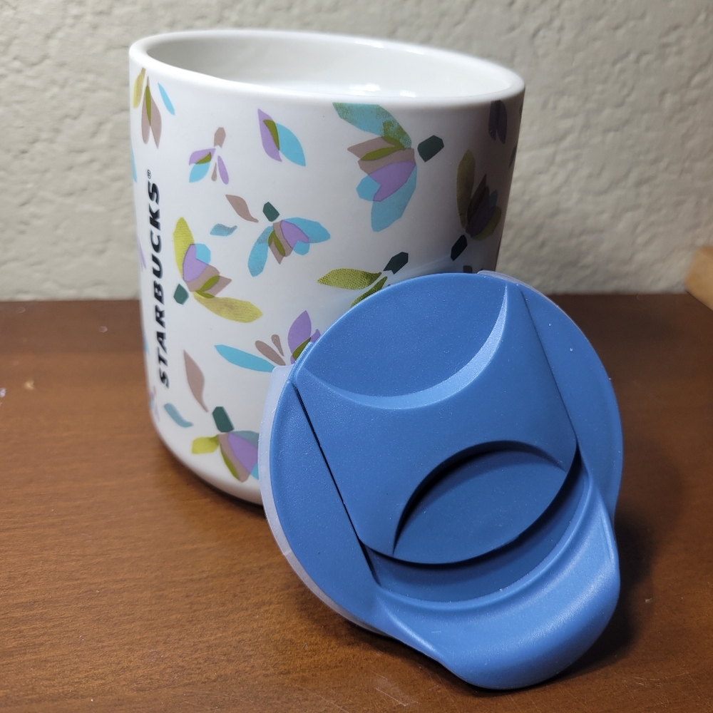 Starbucks Soft Touch Ceramic Tumbler Snowdrop Travel Mug with lid 8oz